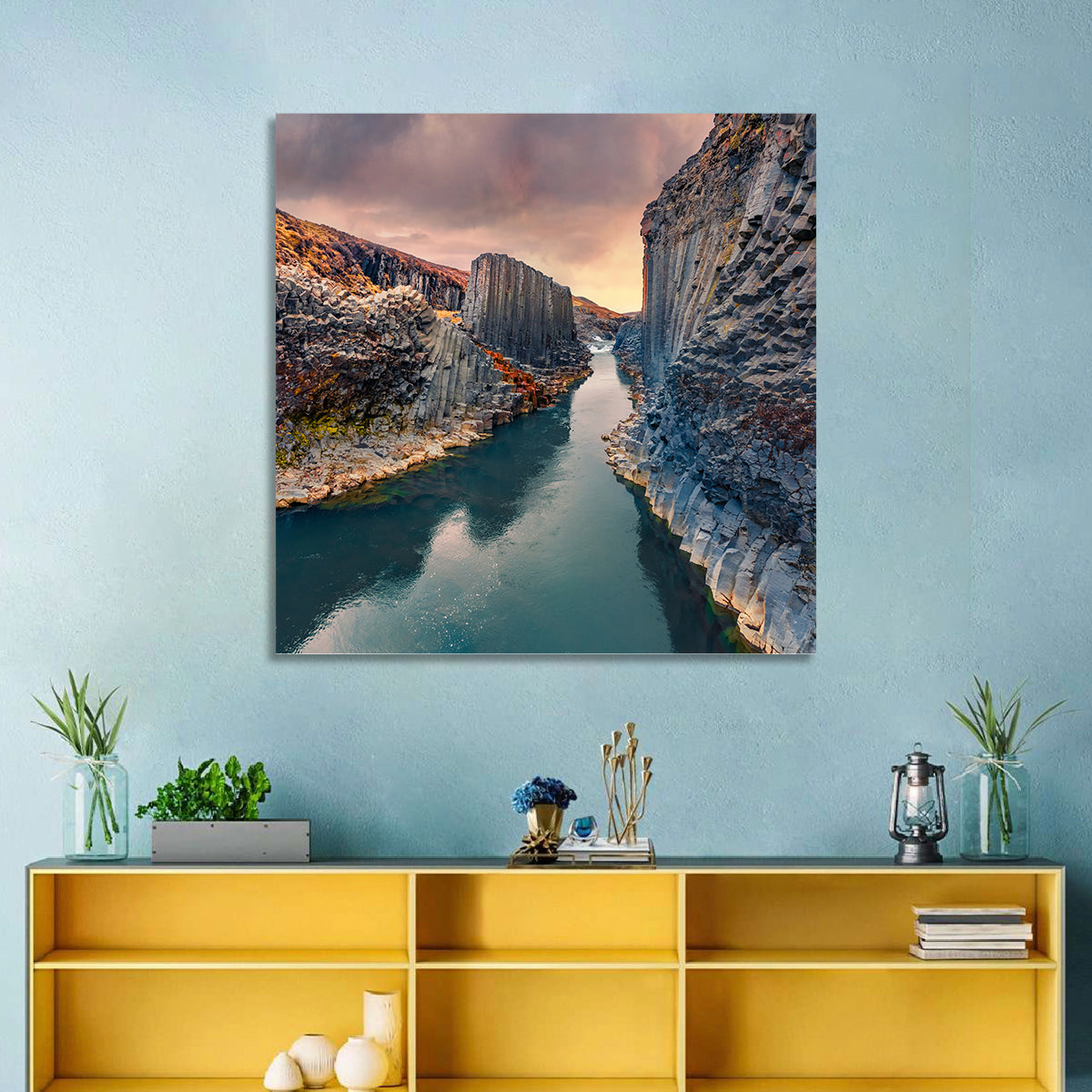 Studlagil Canyon at Sunset Wall Art