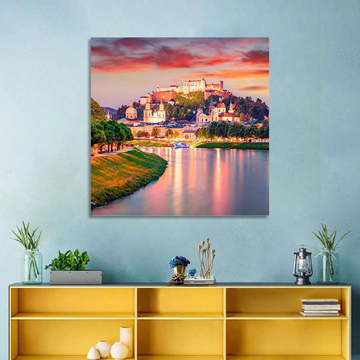 Hohensalzburg Fortress at Sunset Wall Art