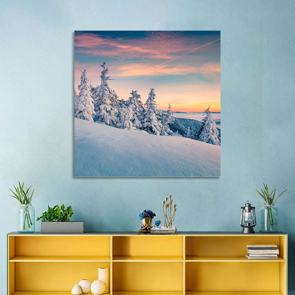 Snowy Carpathian Sunset Wall Art