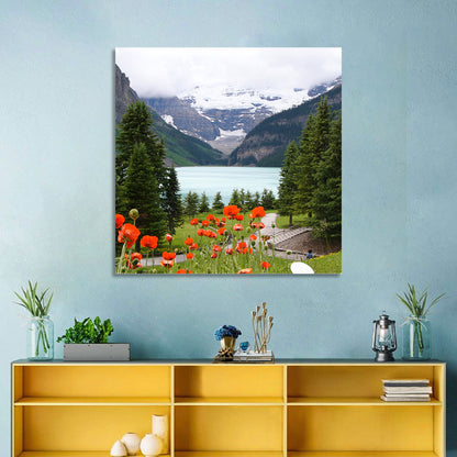 Lake Louise Poppies Wall Art