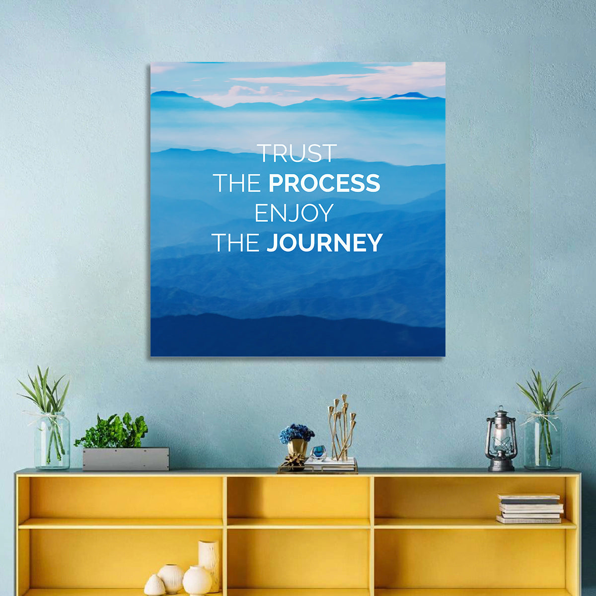 Trust the Process Mountain Layers Wall Art