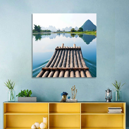 Li River Raft Wall Art