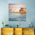 Golden Hour Beach Sunset Surf Wall Art