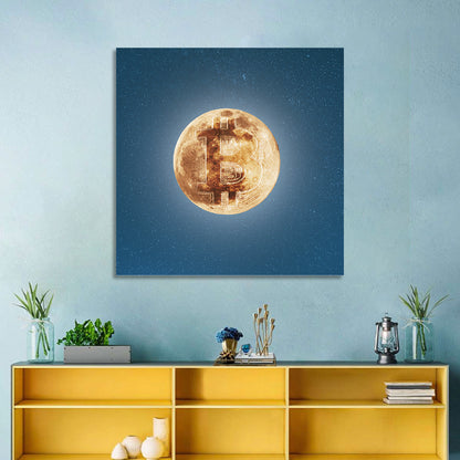 Bitcoin Circuit Moon Wall Art