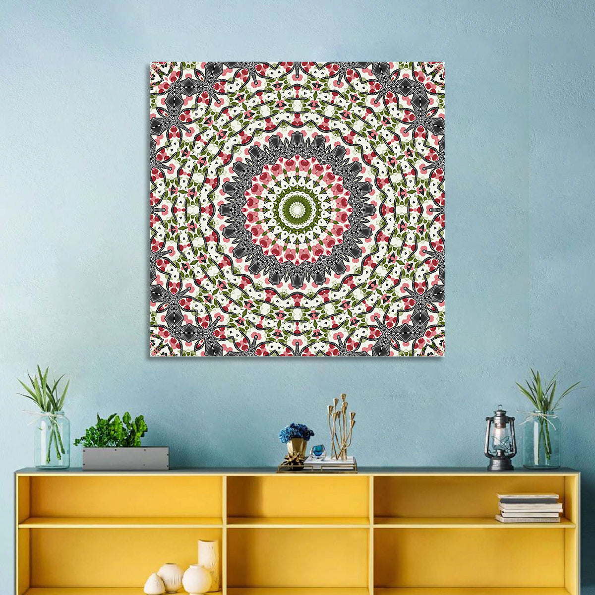 Cherry Mosaic Mandala Wall Art