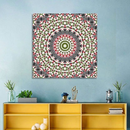 Cherry Mosaic Mandala Wall Art