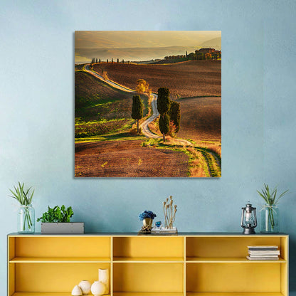 Val D’orcia Winding Golden Road Wall Art