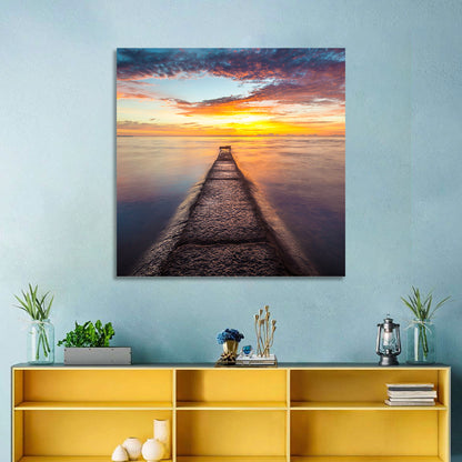 Stone Pier to Glowing Horizon Wall Art