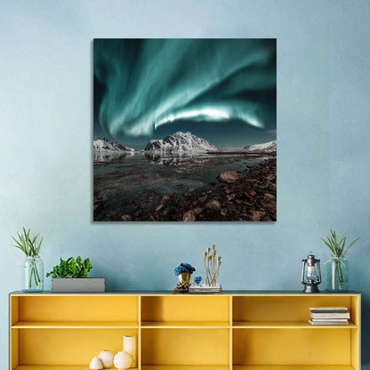 Lofoten Aurora Reflection Wall Art