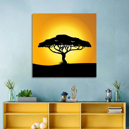 Tree at Sunset Wall Art