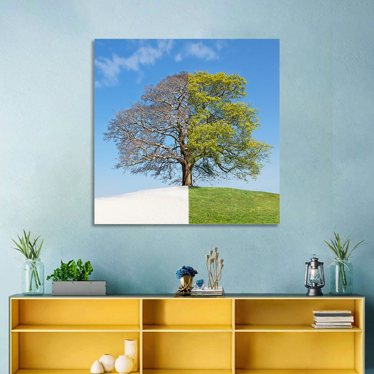 Winter Summer Concept Tree Wall Art