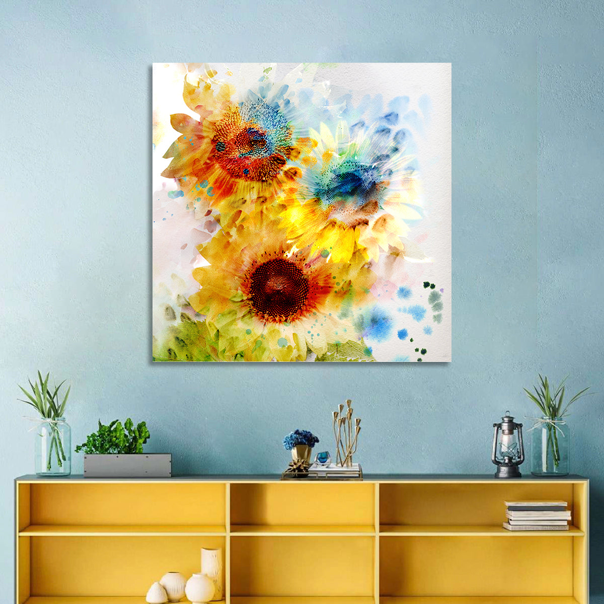 Watercolor Sunflower Trio Wall Art