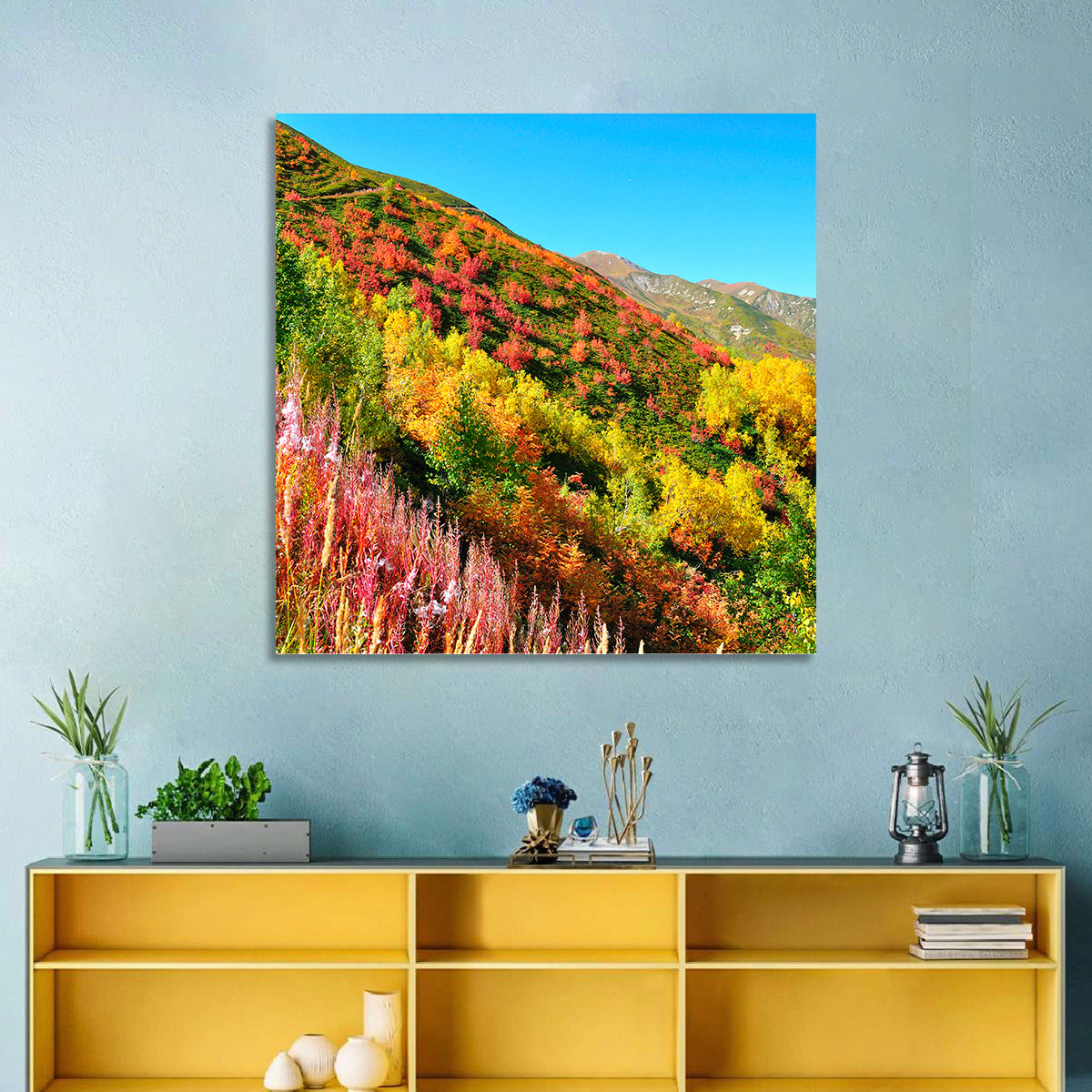 Svaneti Autumn Mountain Landscape Wall Art