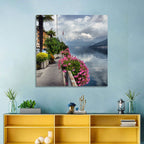 Lake Lugano Floral Walkway Wall Art