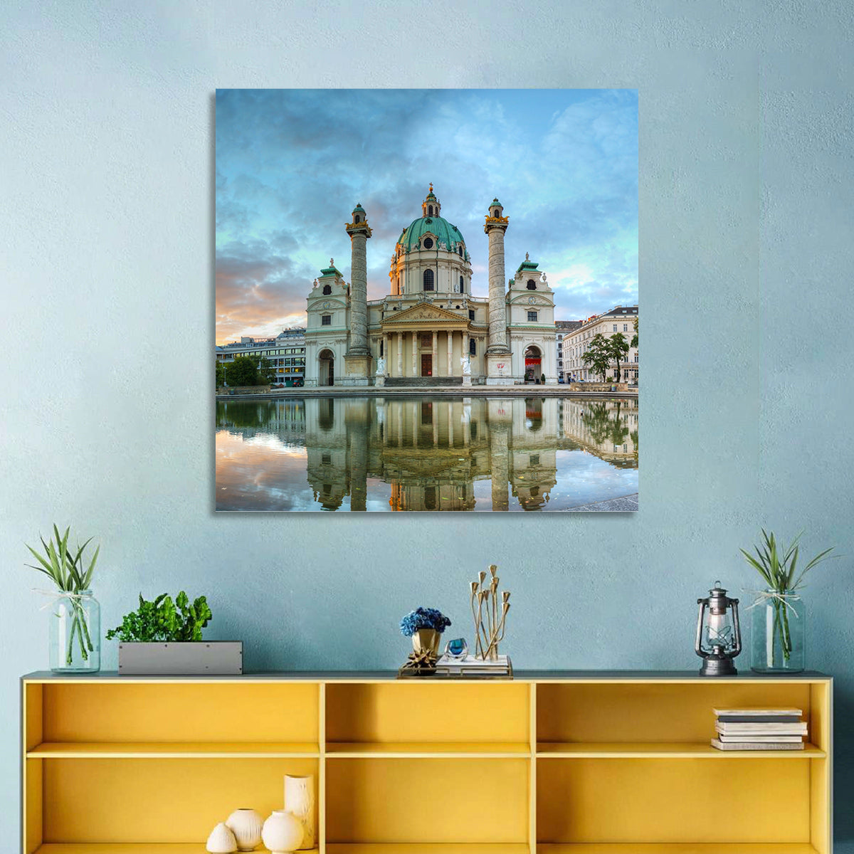 Karlskirche at Golden Hour Wall Art