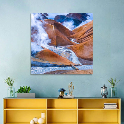 Geothermal Valley with Footbridge Wall Art
