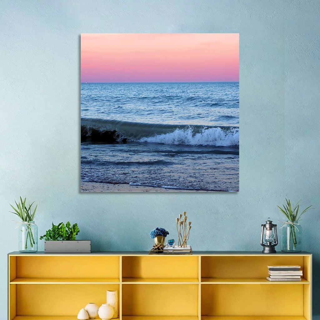 Lake Michigan Sunset with Sailboat Wall Art