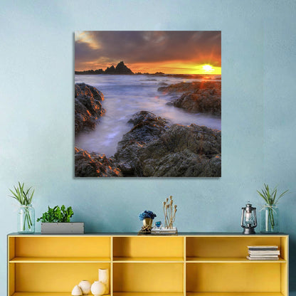 Tramore Rocky Coast Sunset Wall Art