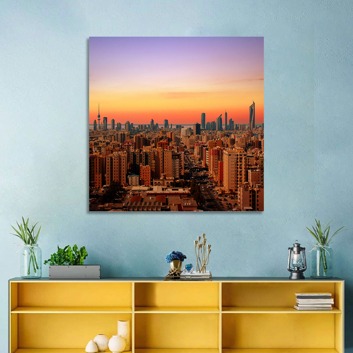 Kuwait City Skyline at Dusk Wall Art