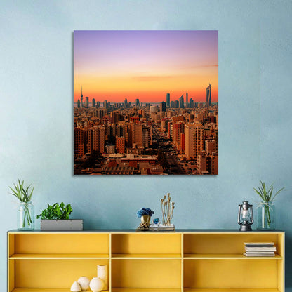 Kuwait City Skyline at Dusk Wall Art