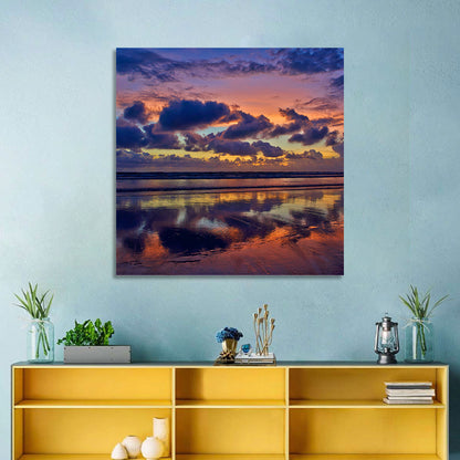 Dusk Beach Reflections Wall Art