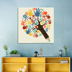 Coloring Tree Concept Wall Art