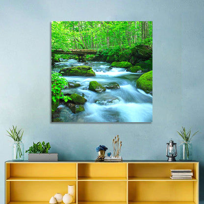 Mossy Forest Stream Wall Art