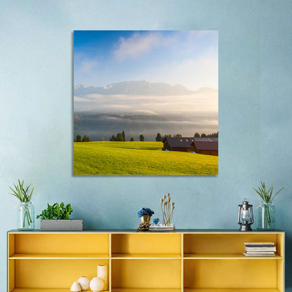 Sunlit Mountain Clouds Wall Art