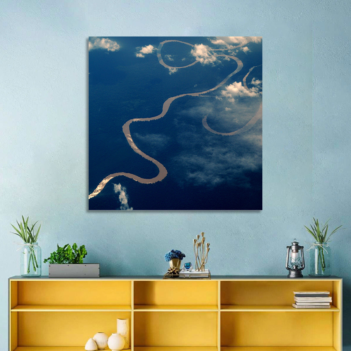 Sunlit Meander of the Amazon River Wall Art