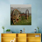 Weathered Wagon in Morning Mist Wall Art