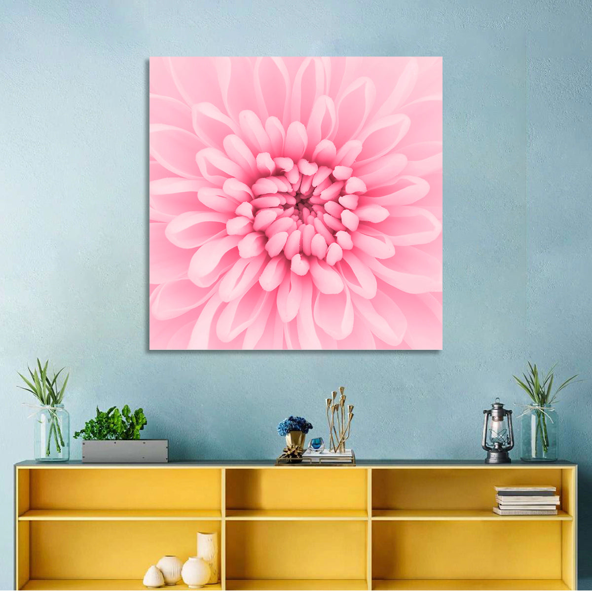 Pink Chrysanthemum Close-up Wall Art