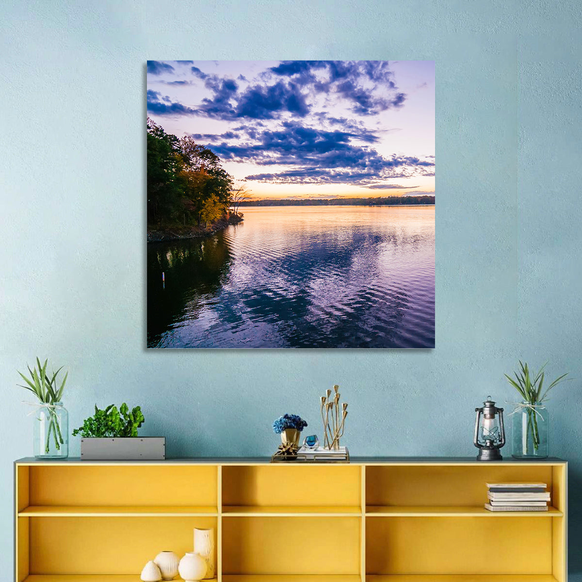 Lake Wylie Sunset Reflection Wall Art