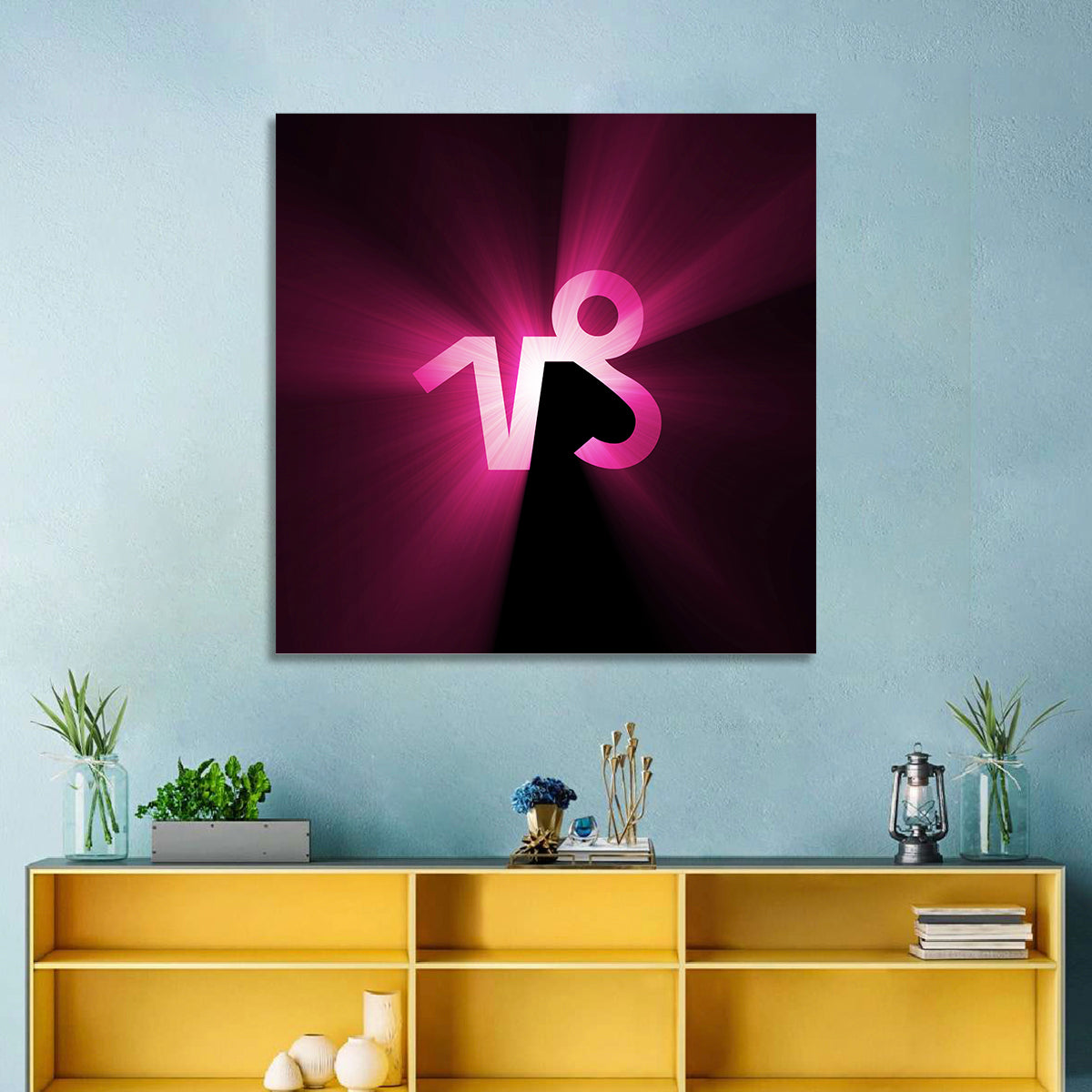 Glowing Capricorn Symbol Wall Art