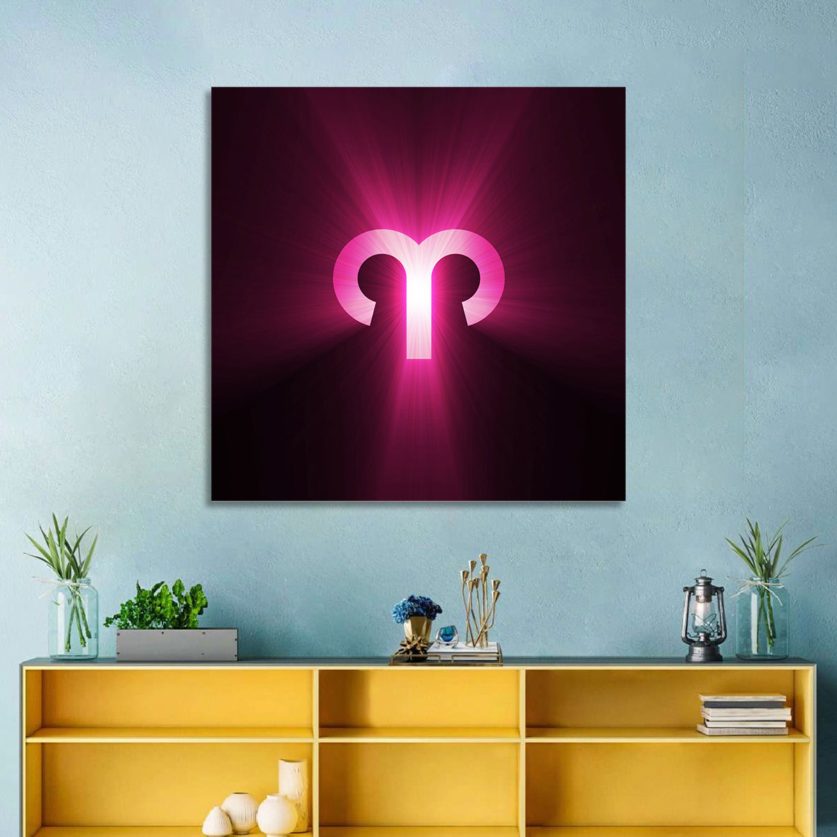 Radiant Aries Zodiac Emblem Wall Art