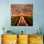 Meguro River Cherry Blossoms Wall Art