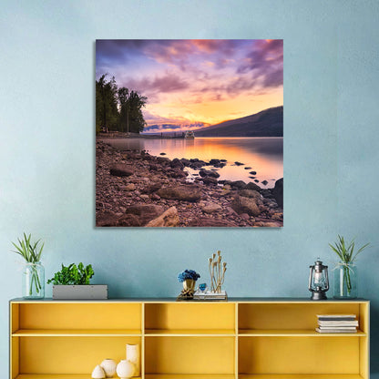 Lake Mcdonald Sunset Reflection Wall Art