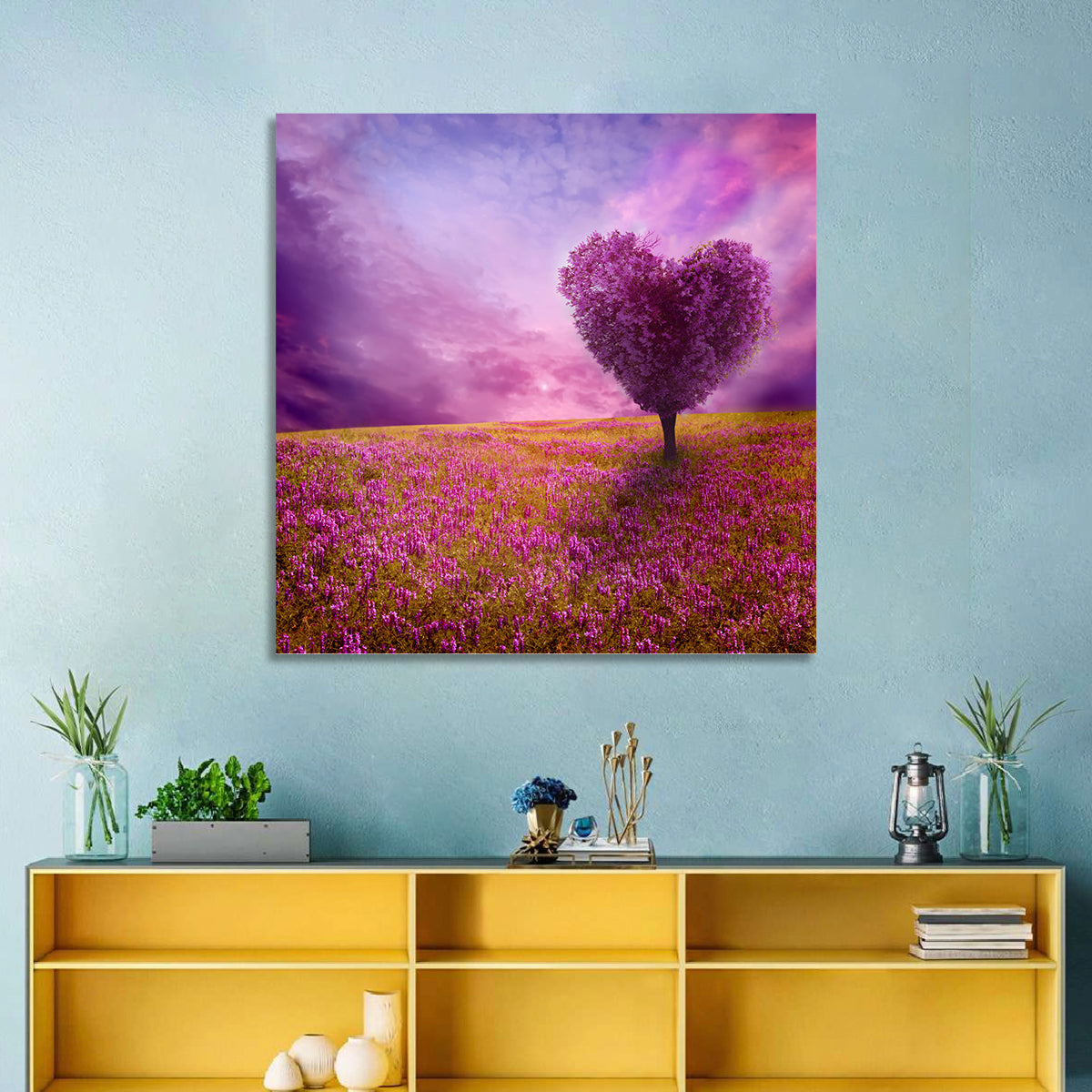 Heart-shaped Tree at Sunset Wall Art
