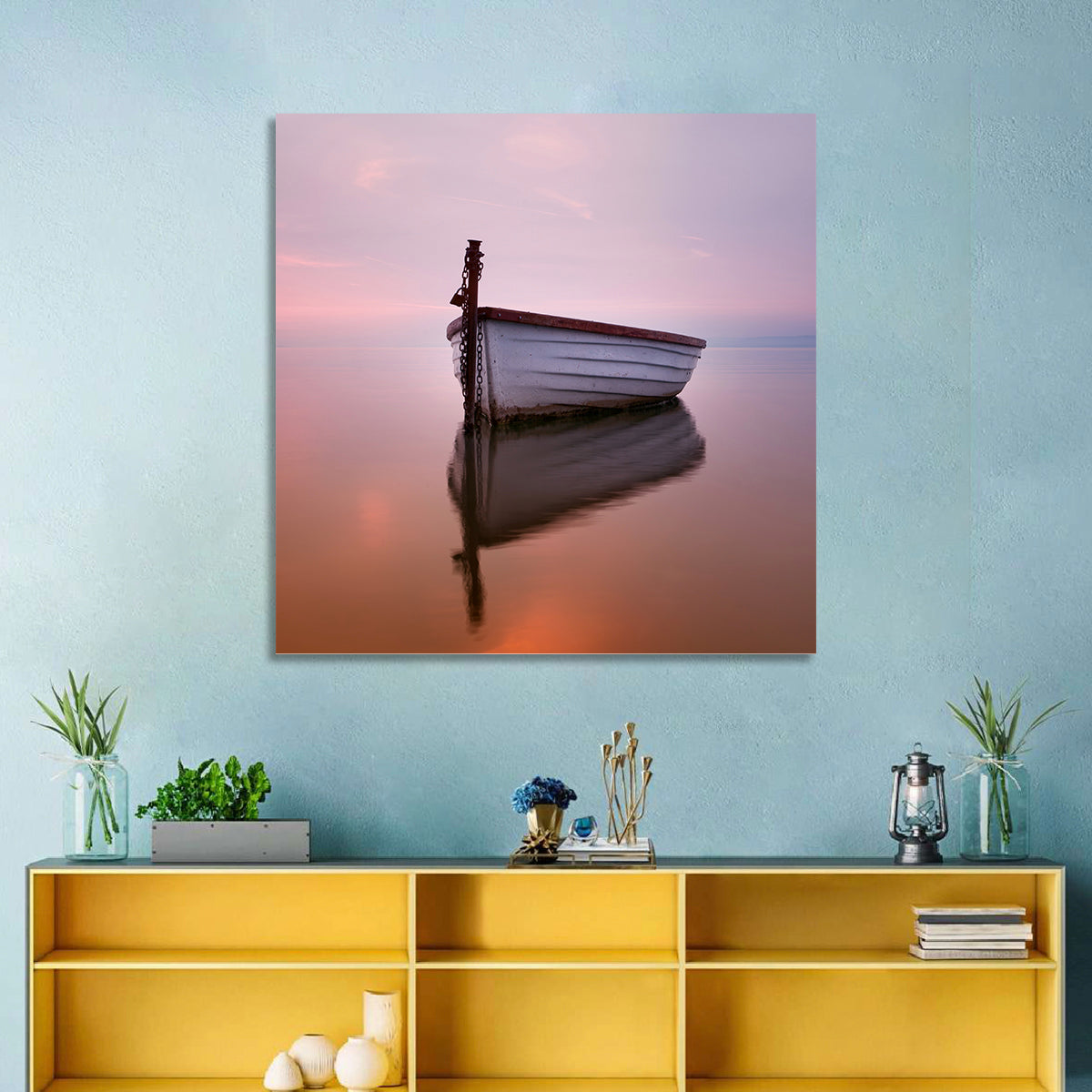 Pastel Boat Reflection Wall Art