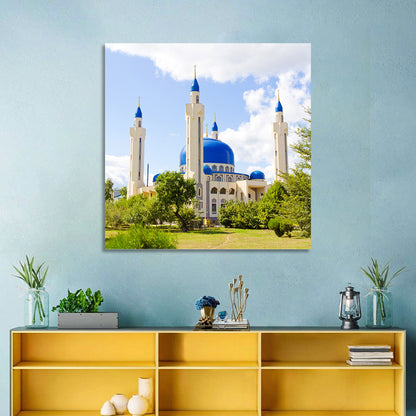 Blue Domed Mosque with Golden Minarets Wall Art