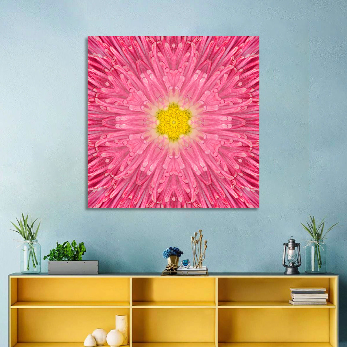 Kaleidoscopic Daisy Mandala Bloom Wall Art