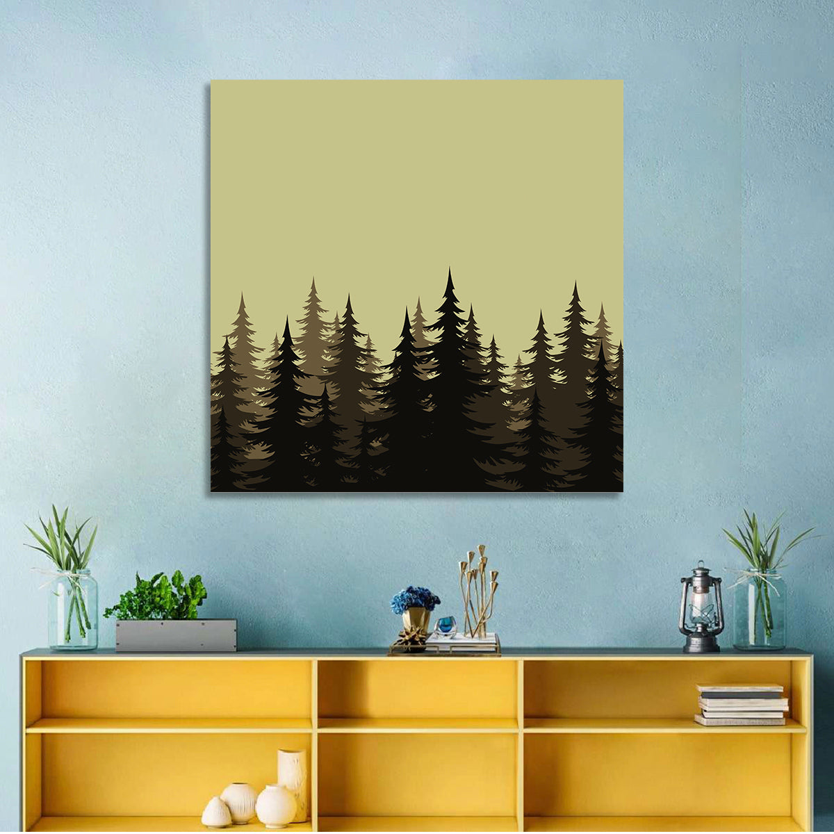 Fir Trees Silhouettes Wall Art