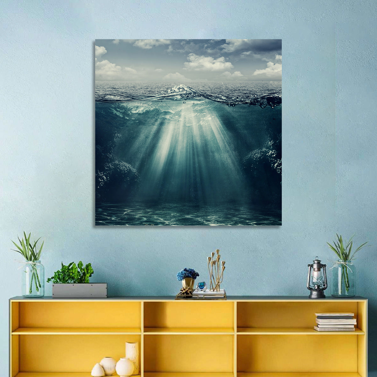 Split-level Underwater Ocean View Wall Art
