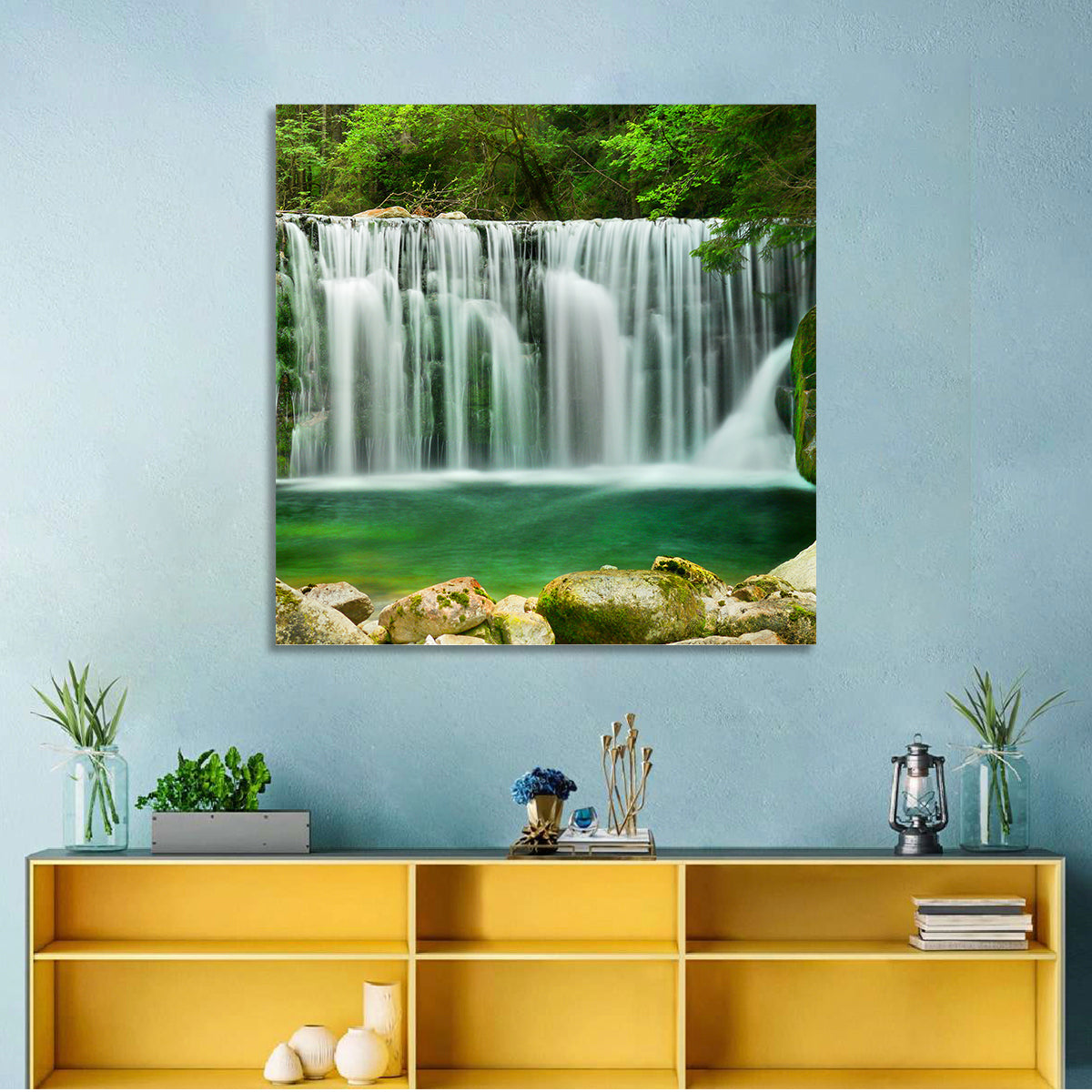 Emerald Lake Waterfall Wall Art