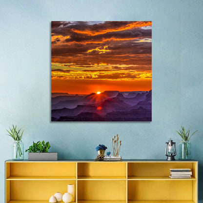 Lipan Point Sunset Sunburst Wall Art