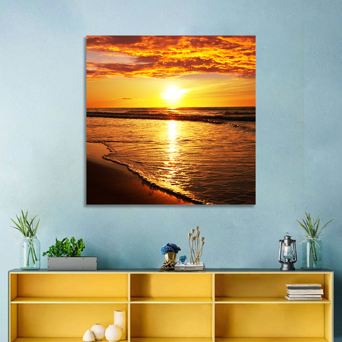 Golden Thai Beach Sunset Wall Art