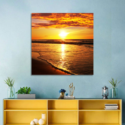 Golden Thai Beach Sunset Wall Art