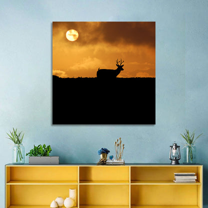 Deer at Sunset Wall Art