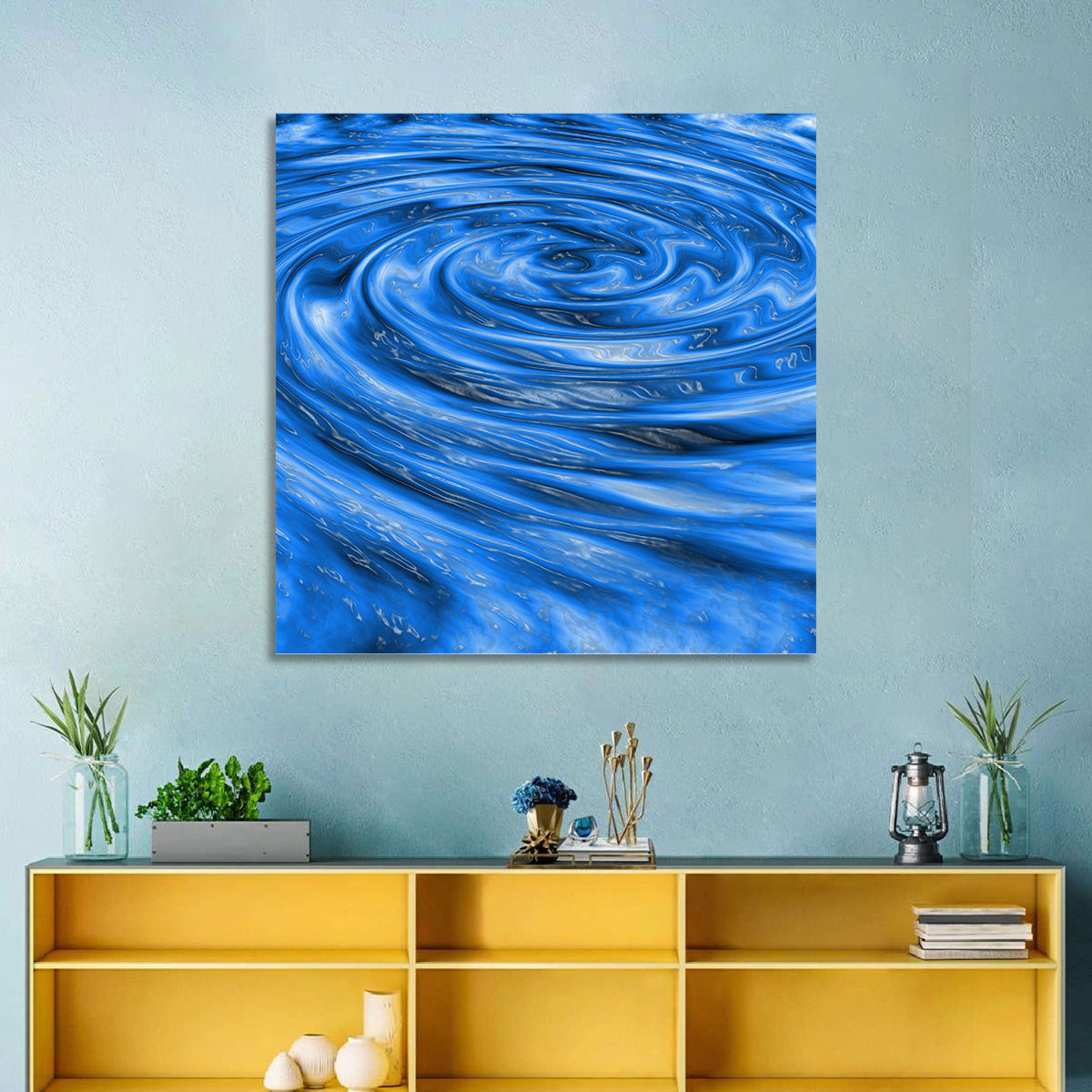 Azure Water Vortex Wall Art