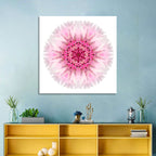 Pink Cornflower Kaleidoscope Mandala Wall Art