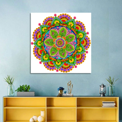 Vibrant Floral Petal Mandala Wall Art